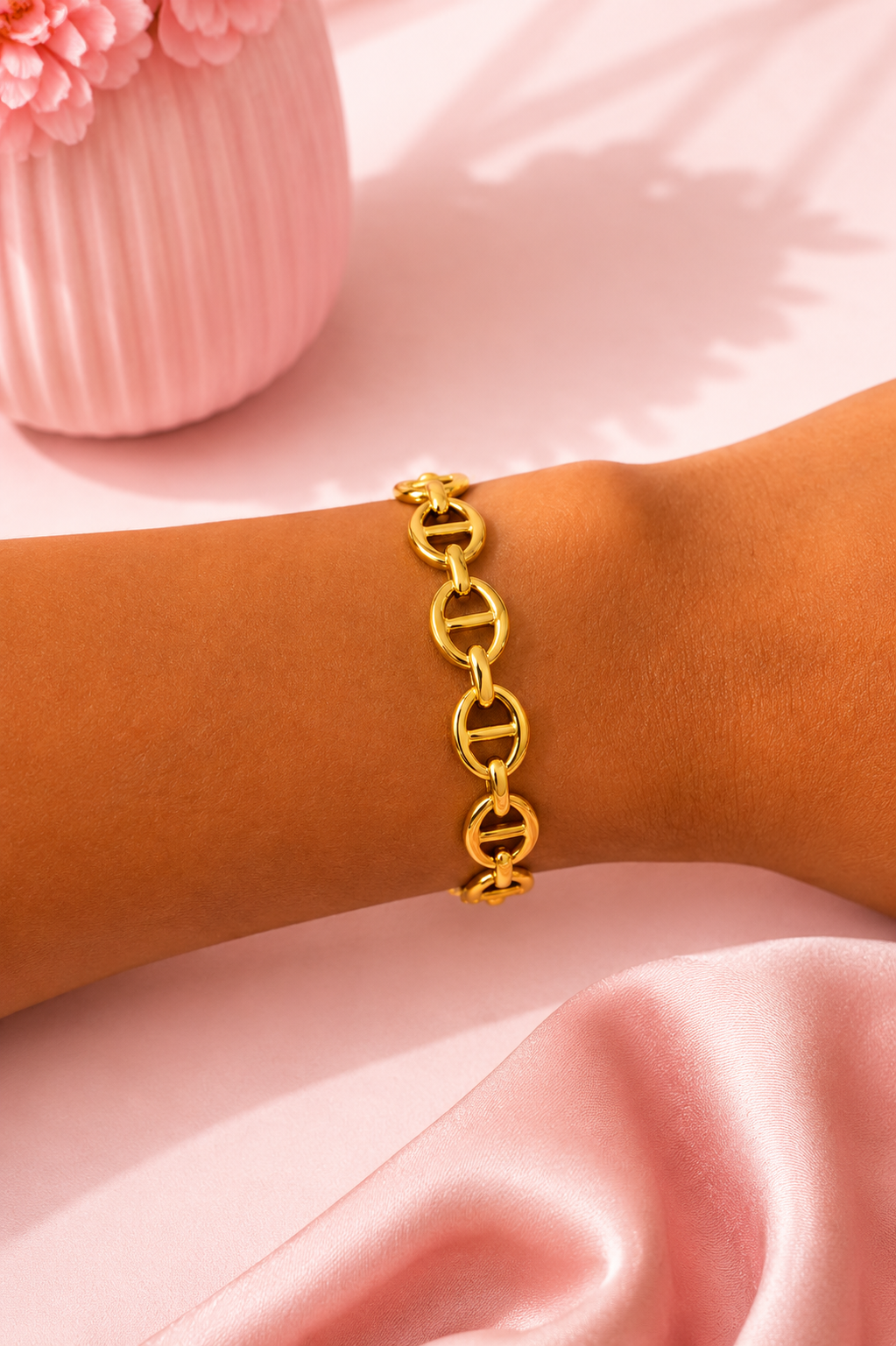 Bracelet jonc maille marine NAILA - Acier inoxydable