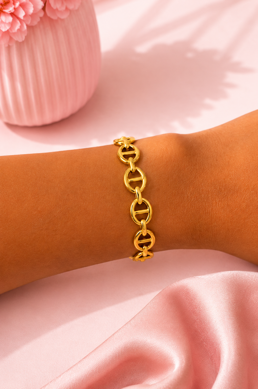 Bracelet jonc maille marine NAILA - Acier inoxydable